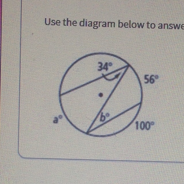 What is the value of a and b?-example-1