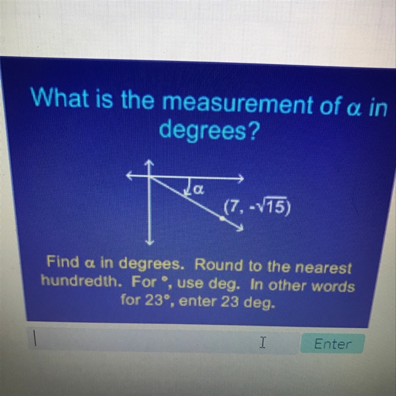 What is the measurement of alpha in degrees?-example-1