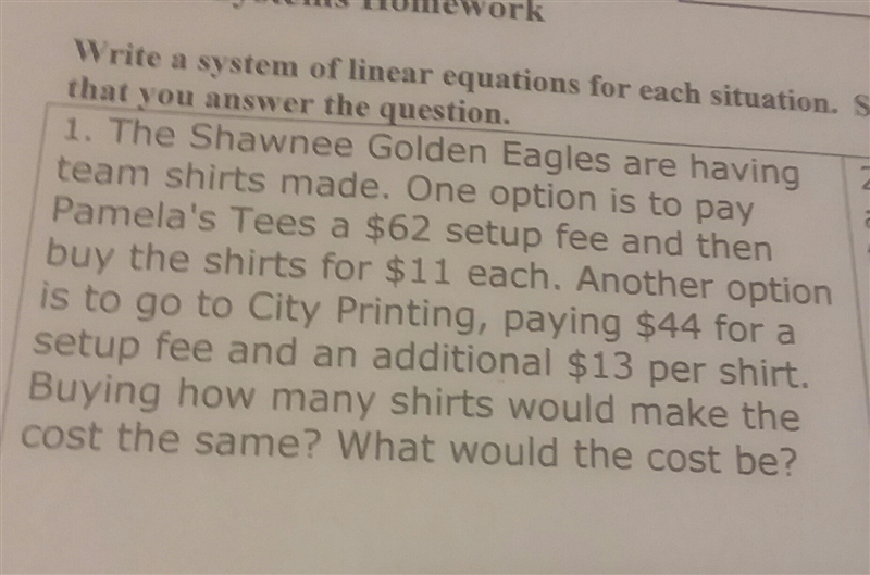 Solve using substitution or elimination, make sure u answer the question.-example-1