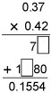 25 POINTS Multiplying decimals help What value should go in the empty boxes to complete-example-1