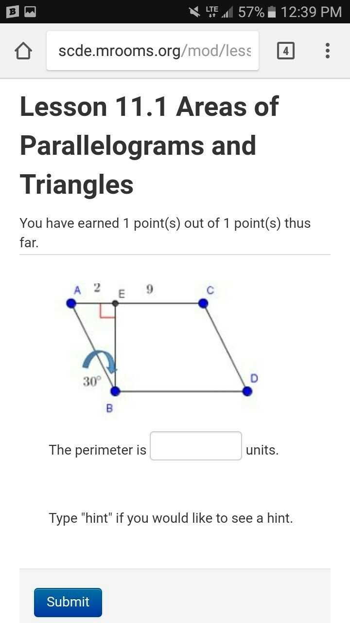 What is the perimeter of the parallelogram?-example-1