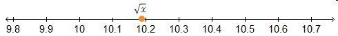 What whole number best approximates the value of x? 100 102 103 104-example-1