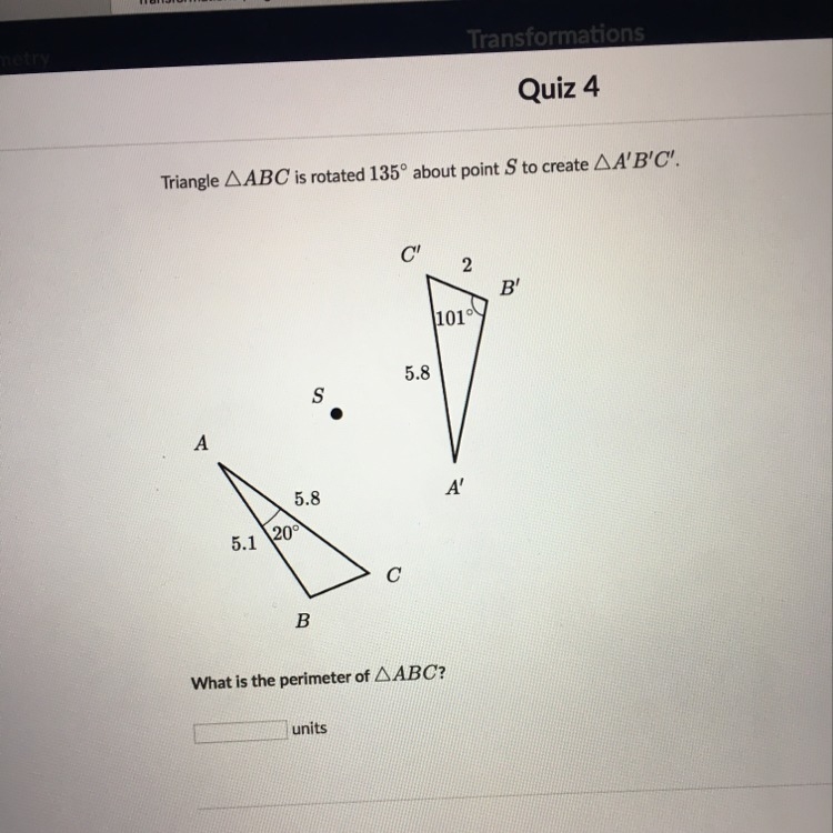 What is the perimeter of angle ABC?-example-1