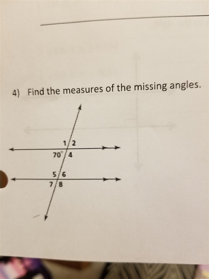 Find the measures of the missing angles-example-1