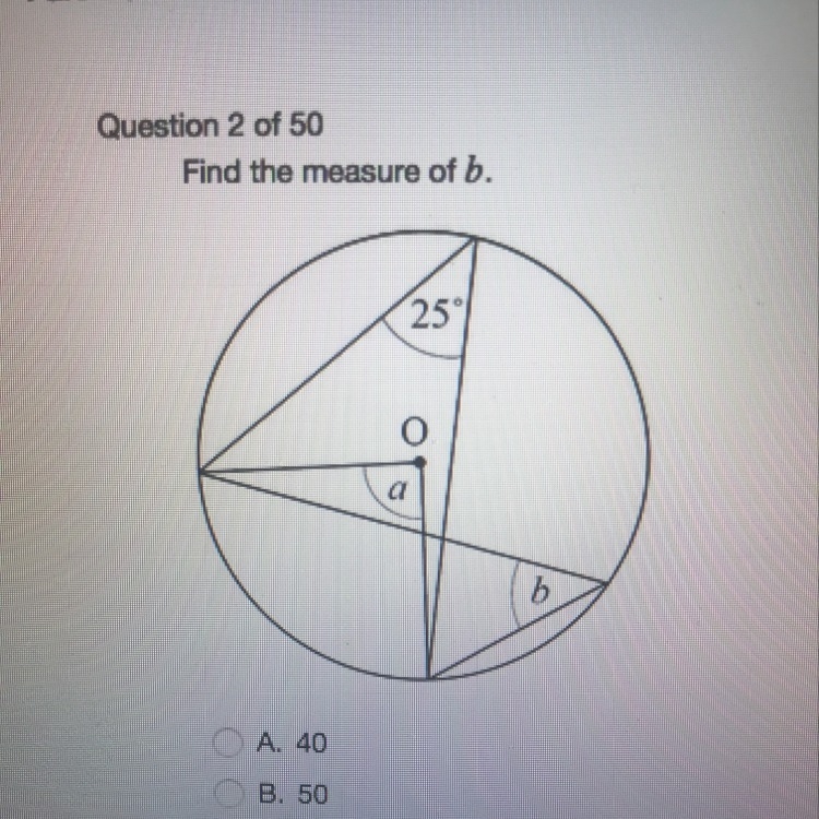 A. 40 B. 50 C. 12.5 D.25 Pls help ASAP!!!-example-1