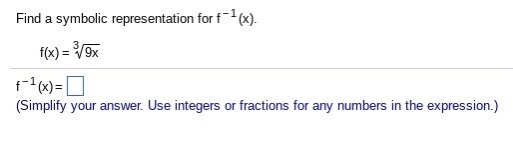 Find a symbolic representation for f ^-1​(x).-example-1