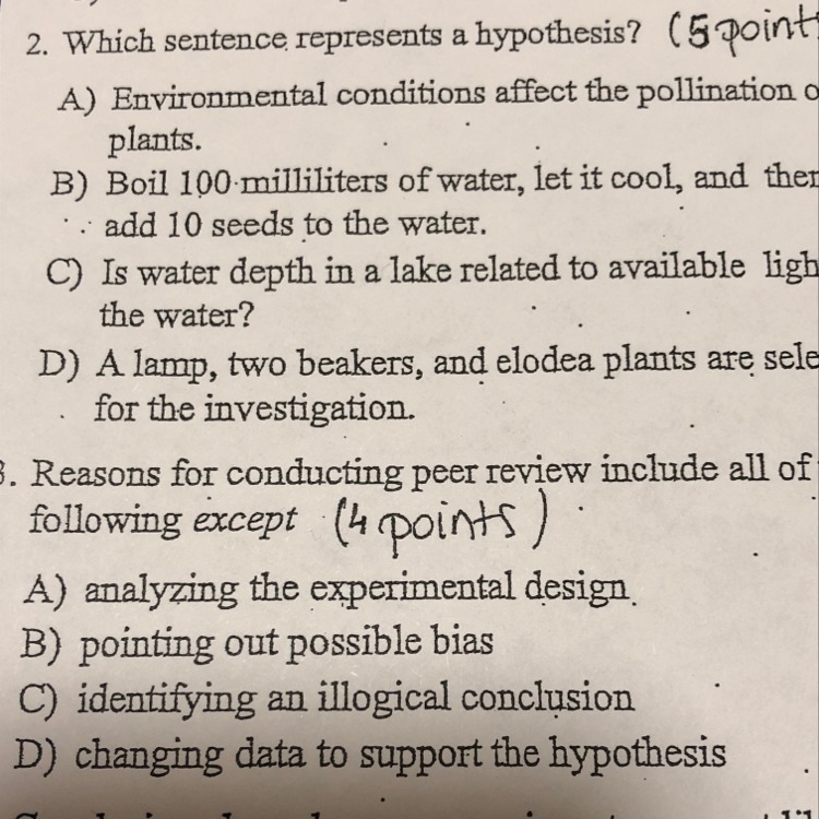 Which sentence represent a hypothesis-example-1