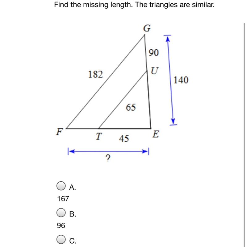 C.126 D.115 Geometry math question no Guessing and Please show work-example-1