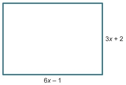 A rectangle has the dimensions shown. Which kind of expression represents the area-example-1