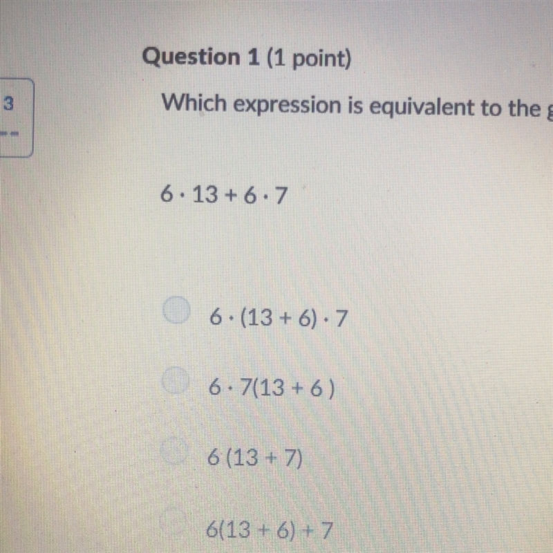 Which expression is equivalent to the given expression after using the distributed-example-1