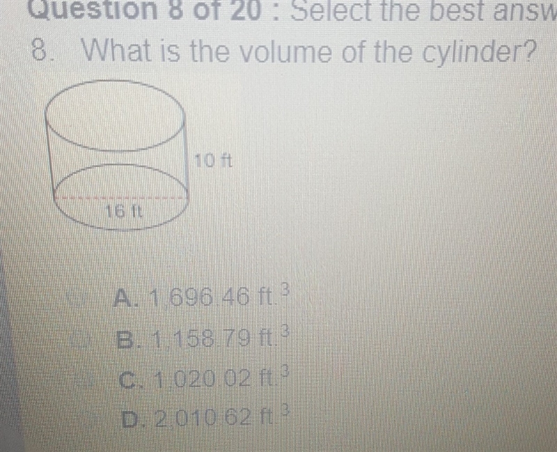 What is the volume of the cylinder-example-1