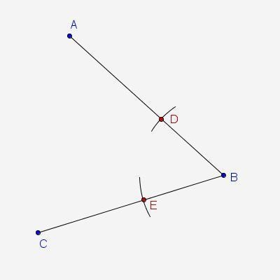 The diagram shows a stage in the construction of an angle bisector. Which sentence-example-1