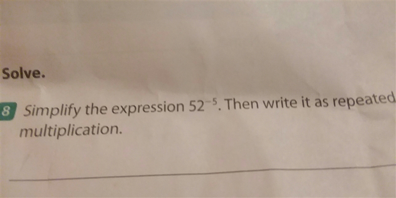 Simplify the expression 52 negituve power of 5-example-1