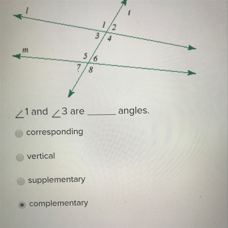 <1 and <3 are ___ angles-example-1