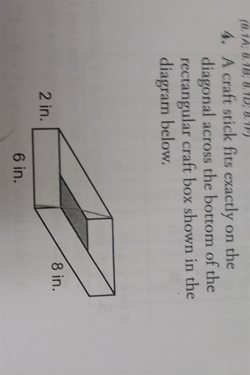 A craft stick fits exactly on the diagonal across the bottom of the rectangular craft-example-1