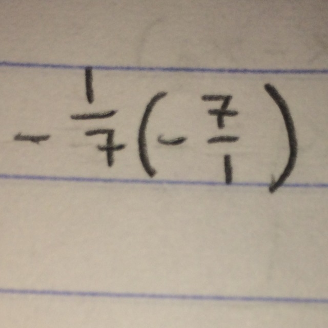 What is the answer to -1/7(-7/1)-example-1