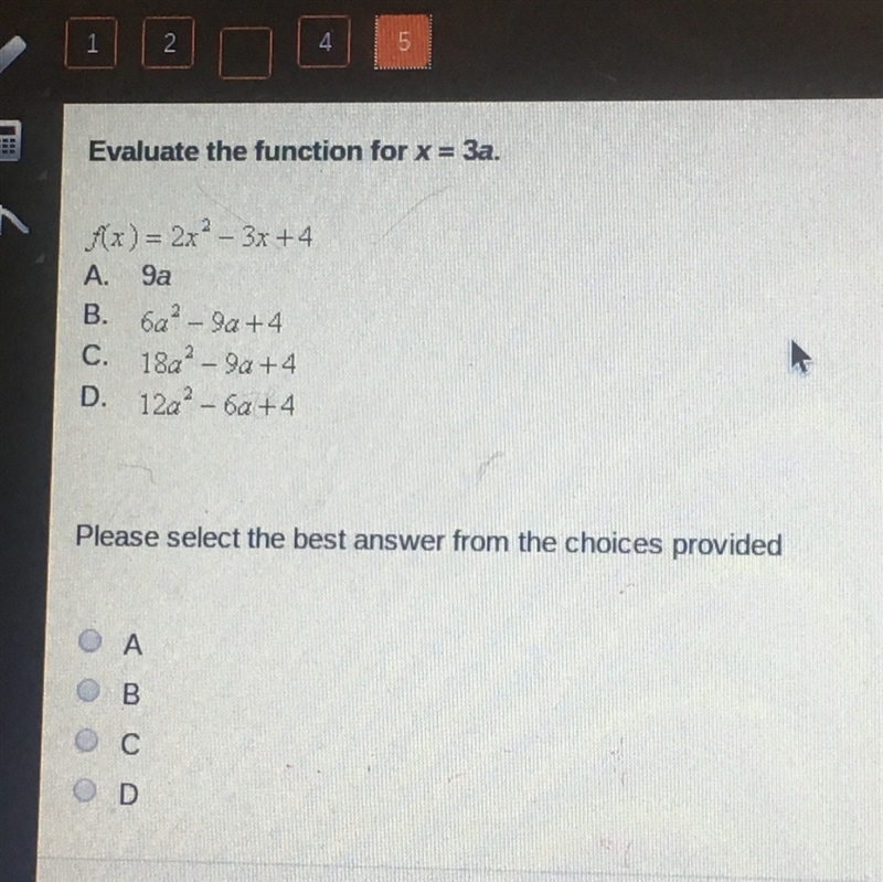 Pls help! evaluate the function for x=3a.-example-1