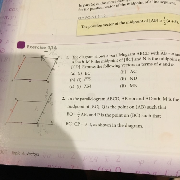 Express the following vectors in terms of a and b-example-1