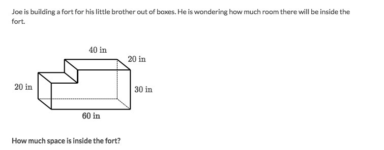 Joe is building a fort for his little brother out of boxes. He is wondering how much-example-1