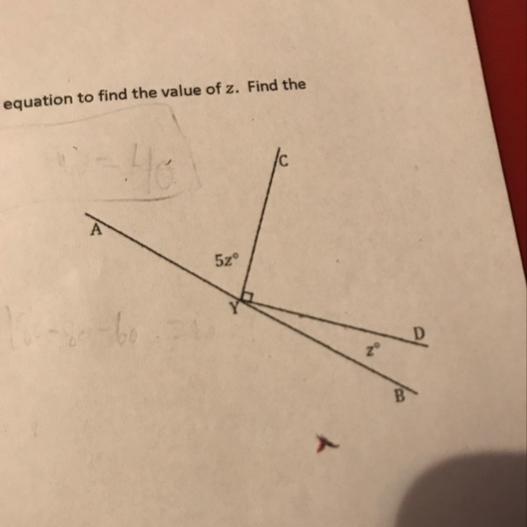 Two rays have a common endpoint on a line.Set up and solve an equation to find the-example-1