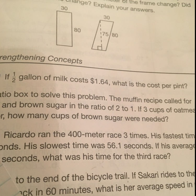 If 1/2 gallon of milk cost $1.64 what is the cost per pint-example-1