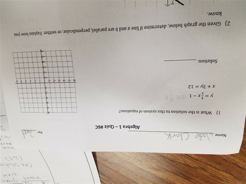 What is the solution to this system of equation y=4/3x-1-example-1