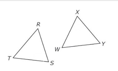 Which additional fact proves that ΔRST and ΔWXY are congruent if ∠T ≅ ∠Y and RT ≅ WY-example-1