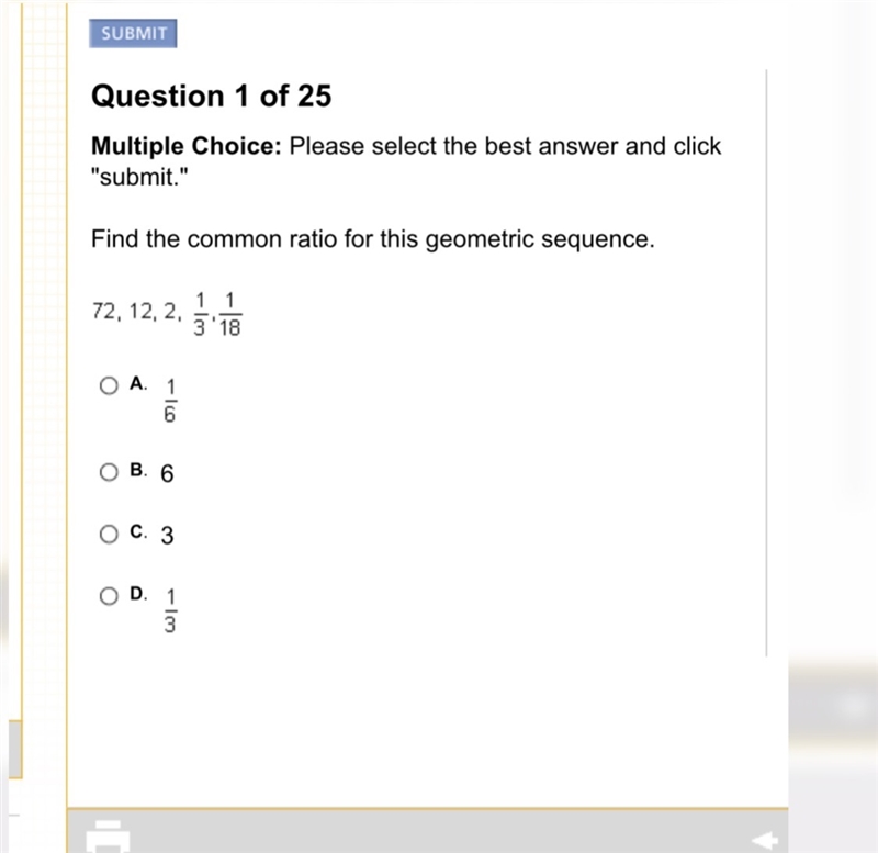 Find the common ratio for this geometric sequence.-example-1