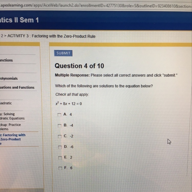 Which of the following are solutions to the equation below ?-example-1