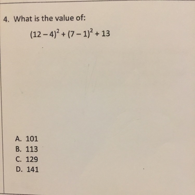 What is the value of (12-4)^2+(7-1)^2+13-example-1