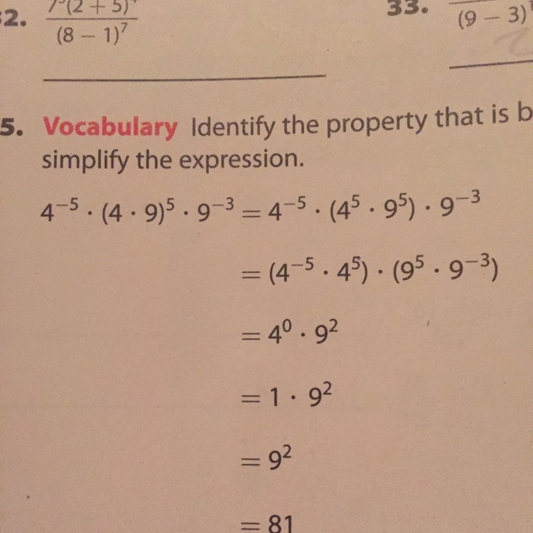 Can someone help me on this pls Identify the property that is being applied at each-example-1