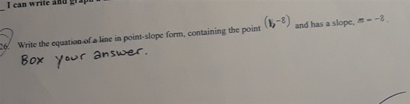 Need help with point slope form-example-1