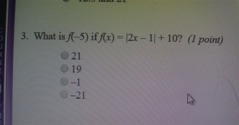 What is f(-5) if f(x) = |2x-1| +10-example-1