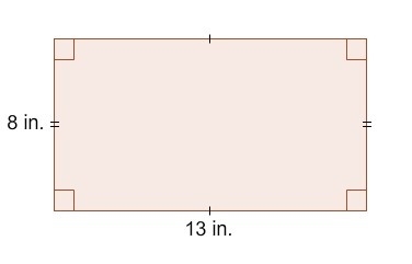 What is the perimeter of this rectangle? A. 21 in. B. 32 in. C. 42 in. D. 52 in.-example-1