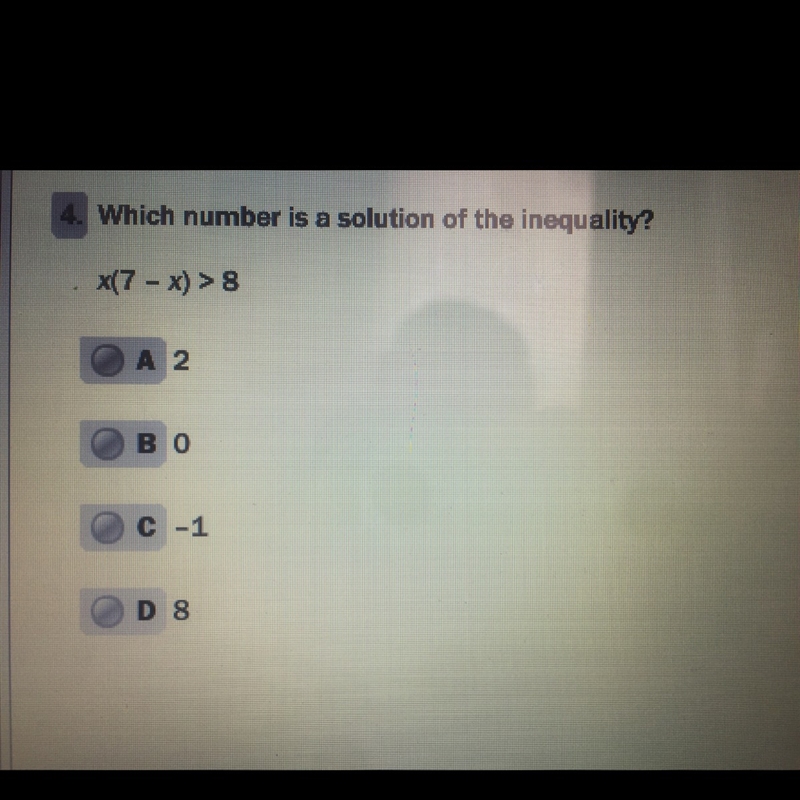 Which number is a solution if the inequality?-example-1