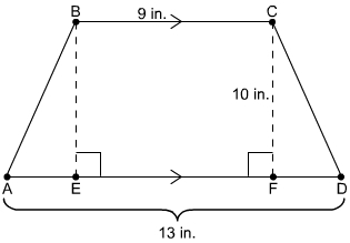 The figure shows the front side of a purse in the shape of a trapezoid. What is the-example-1