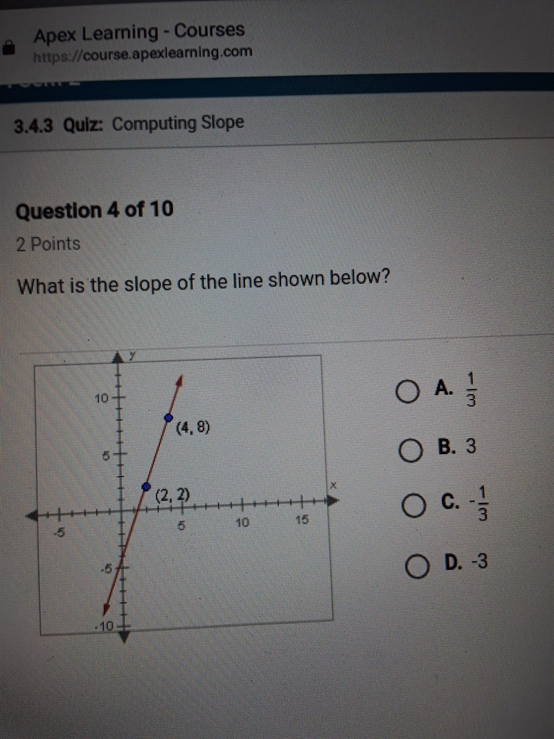 What is the slope of the line shown below?-example-1