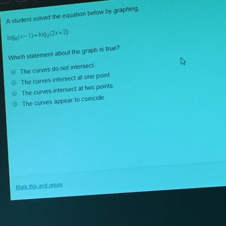 A student solved the equation below by graphing-example-1