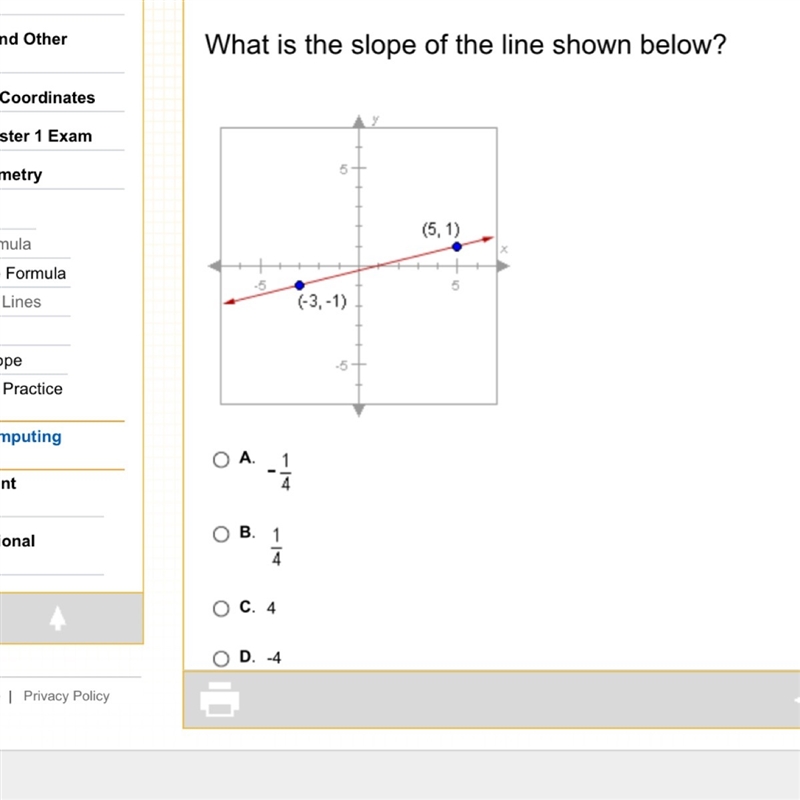 What is the slope of the line shown below?-example-1