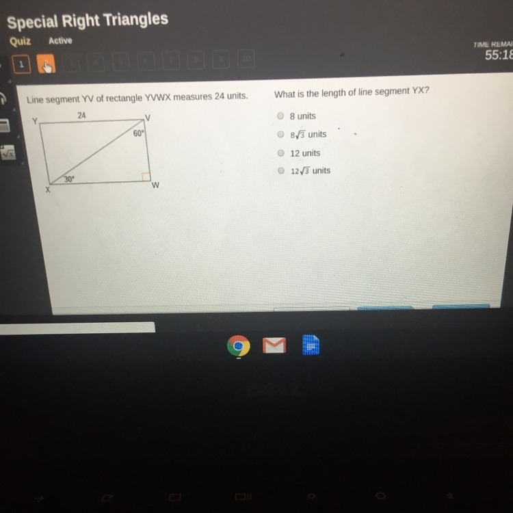 What is the length of line segment yx-example-1