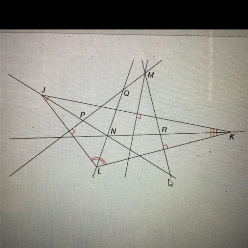 Which point is the incenter of Δ JKL ? point ___-example-1