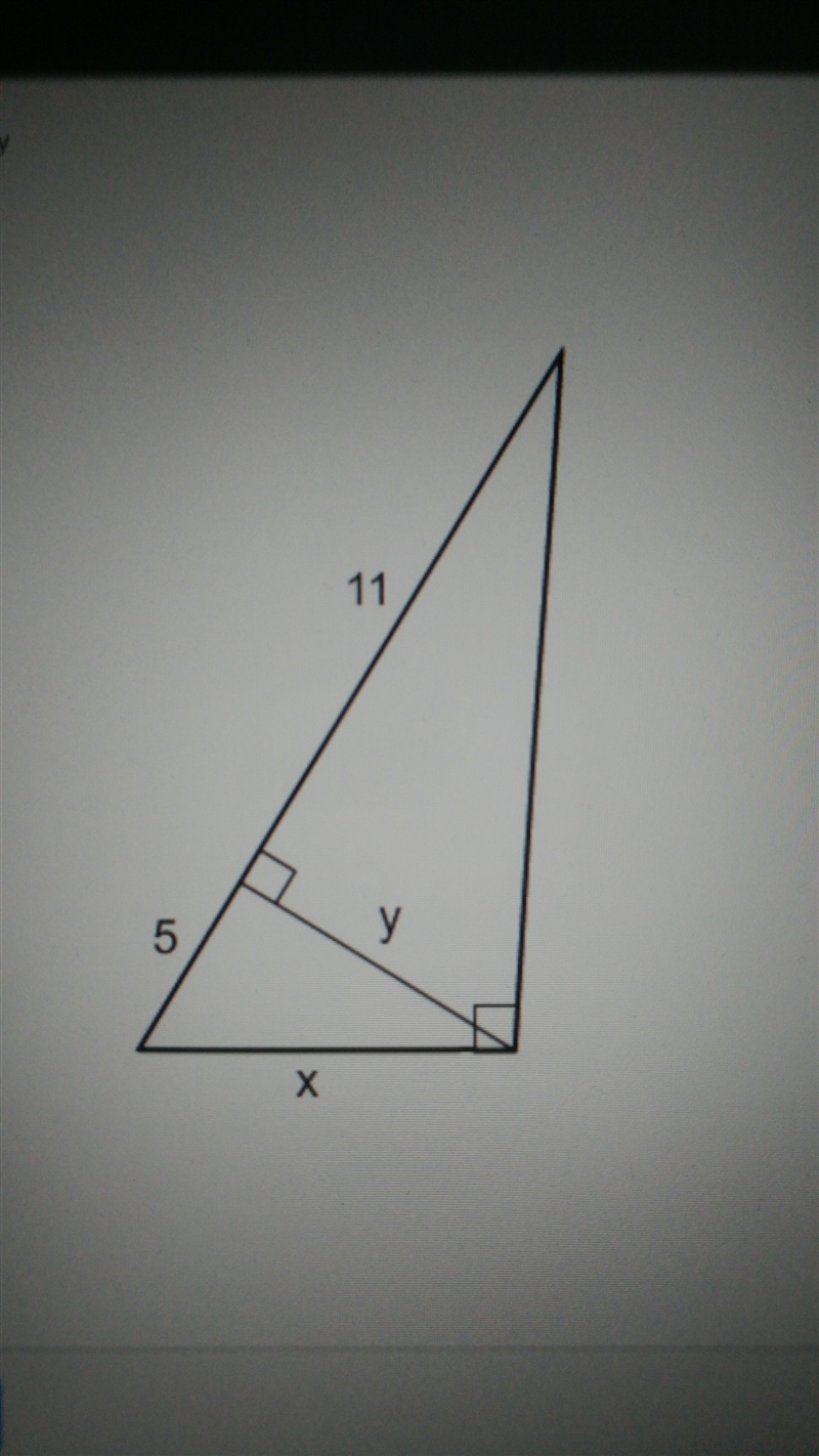 Find the value of x on this triangle-example-1