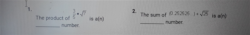 for questions 1-2 , use what you have learned about adding and multiplying rational-example-1