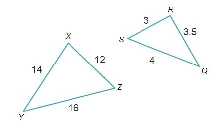 BRIANILEST!!!!!The triangles below are similar Which similarity statement expresses-example-1