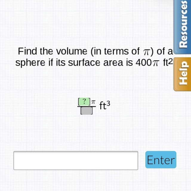 GEOMETRY HELP!! FIND THE VOLUME IN TERMS IF PI !!! EXPLAIN PLEASE!!-example-1