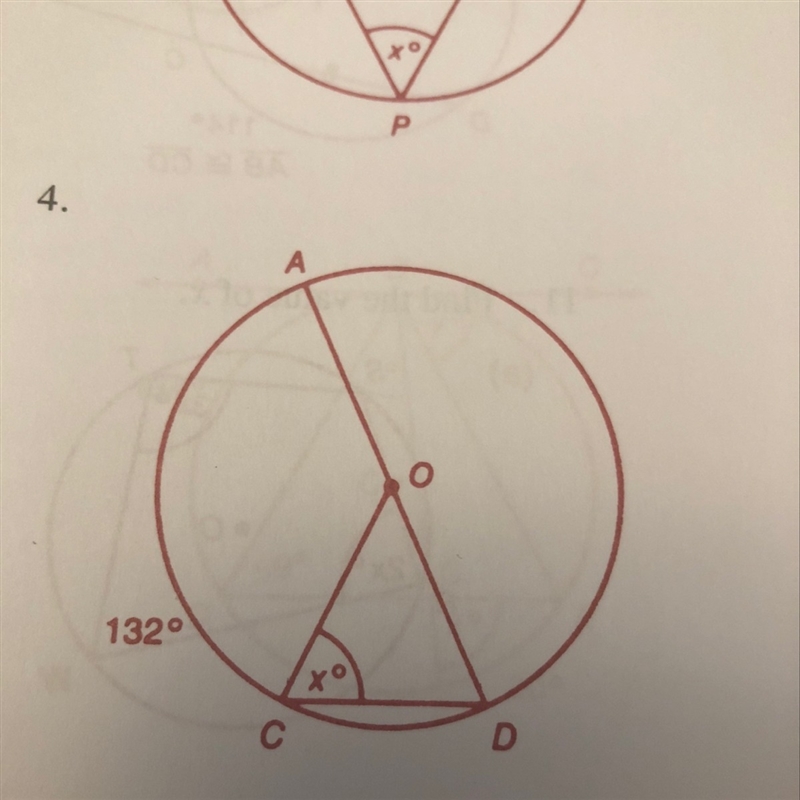 Find the value of x of the circle, and show the work of the equation:-example-1