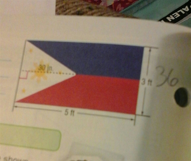 Is this right? what is the area of the triangle on the flag of the Phillippines in-example-1