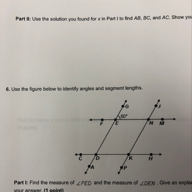 Use the figure below to identify angles and segment lengths-example-1