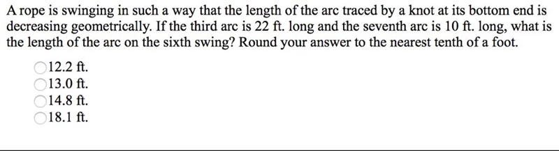 A rope is swinging in such a way that the length of the arc traced by a knot at its-example-1