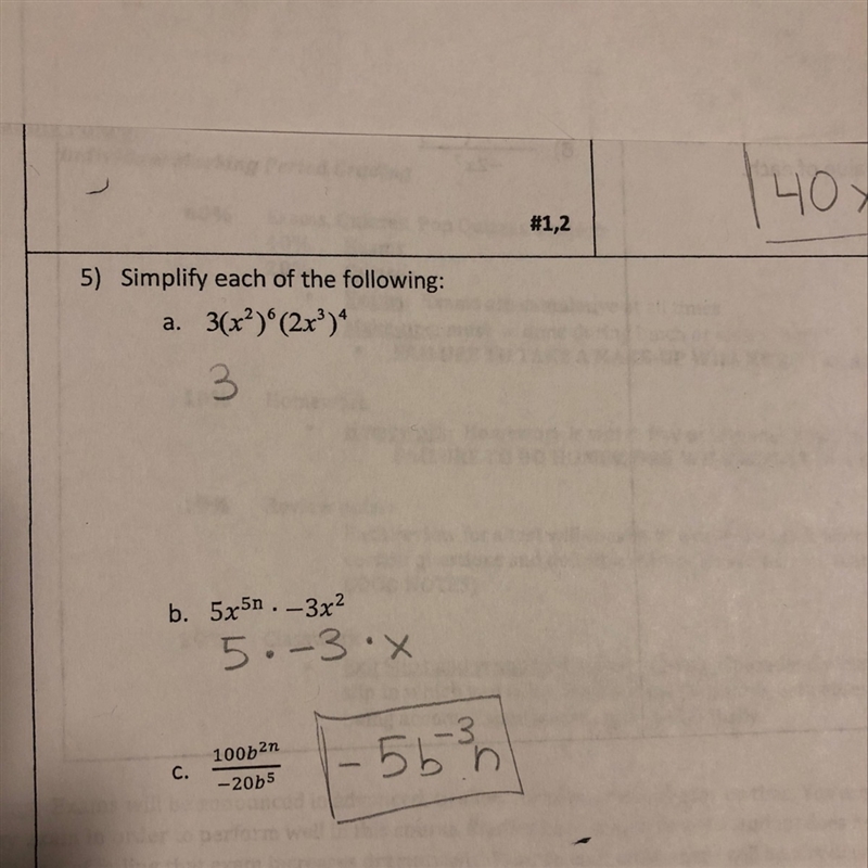 What is the solution to question 5) a. and 5) b.-example-1